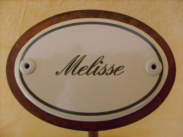 Kräuterschild Emaille Melisse 25cm