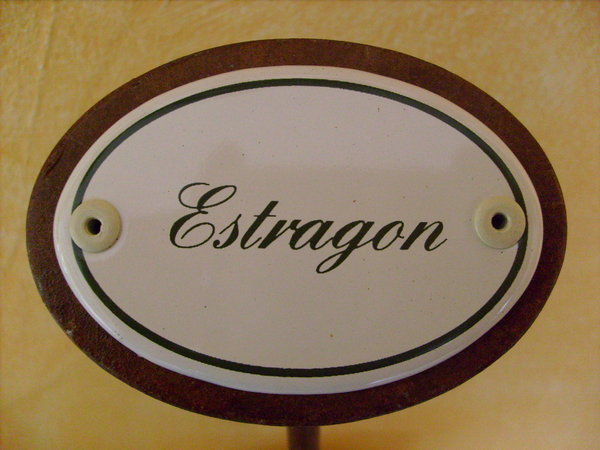 Kräuterschild Emaille Estragon 25cm