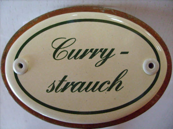 Kräuterschild Emaille Currystrauch 25cm