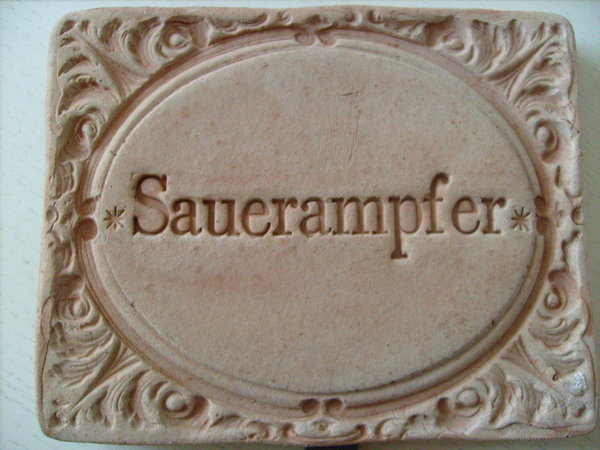 Sauerampfer Terracotta Kräuterstecker  Kräuterschild