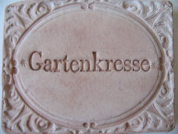 Gartenkresse Terracotta Kräuterstecker  Kräuterschild