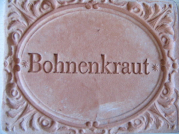 Bohnenkraut Terracotta Kräuterstecker  Kräuterschild