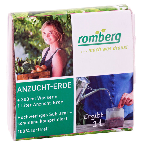 Romberg Zimmergewächshaus Anzuchthaus + Erde + Stecketiketten + Pikierstab + Kräuter